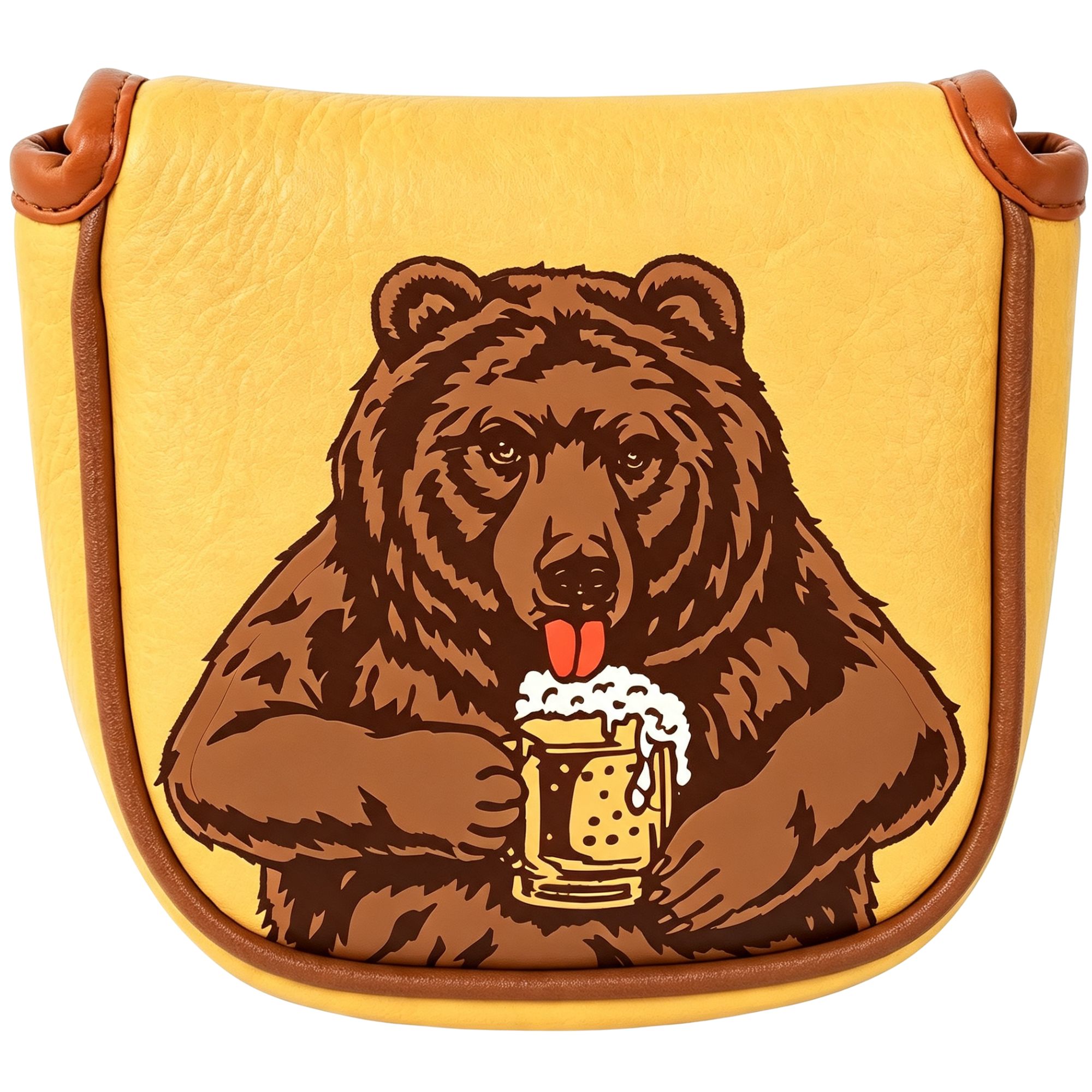 Beer & Wine Jockey Plaza Shopping - スカル刺繍ゴルフマレットパターヘッドカバー ビールベアデザイン付き ほとんどのブランドに対応、男性ゴルファー向けゴルフアクセサリー クリスマス