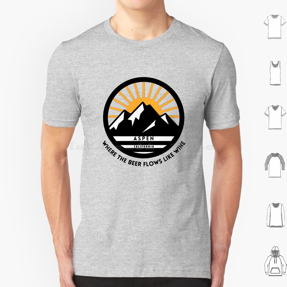 Wine Like Beer - アスペン、カリフォルニア - ビールがワインのように流れる場所 - ダム＆ダムバー Tシャツ