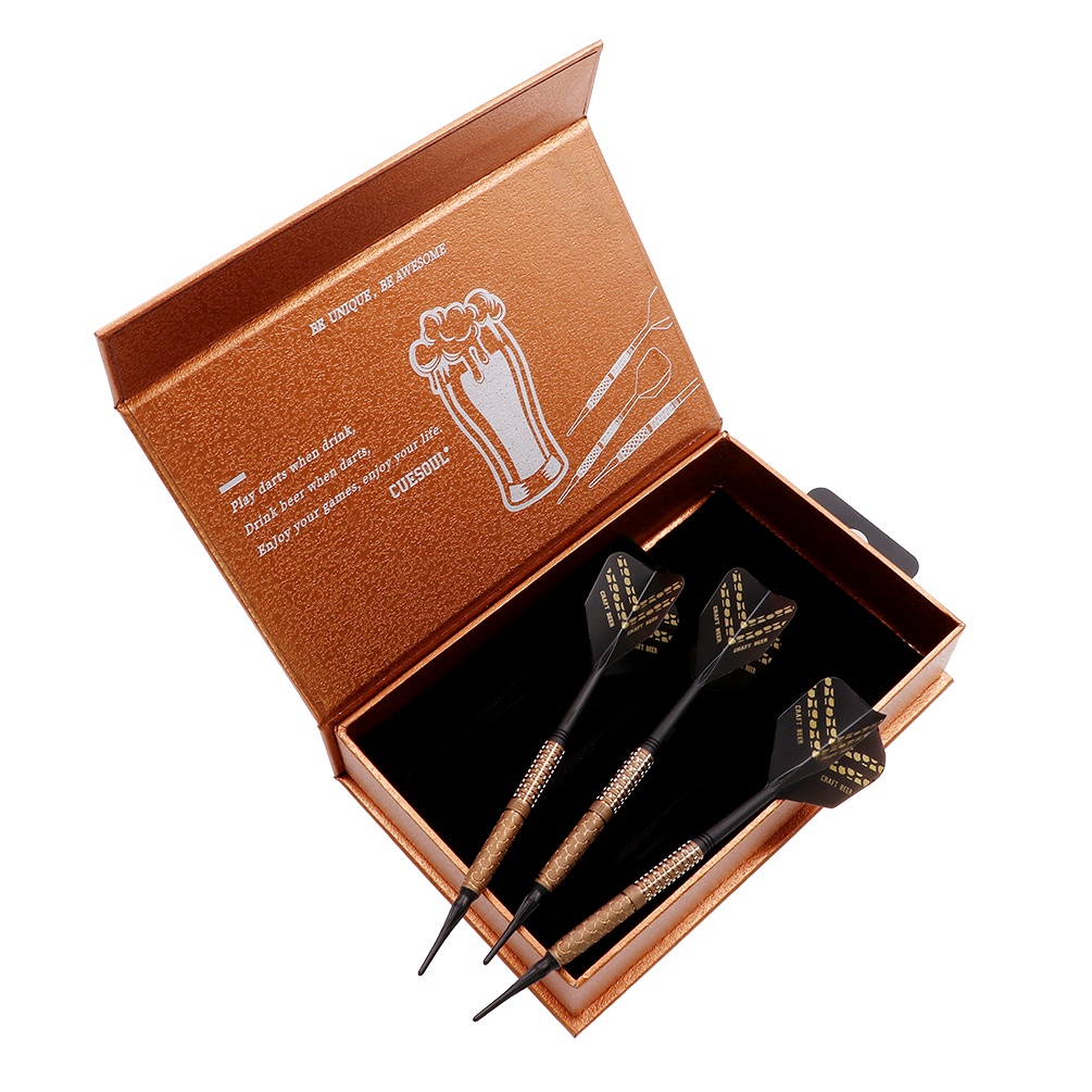 Beer Flight Set - CUESOUL クラフトビール オイルペイント仕上げと統一的なROSTフライト-21g ソフトチップ90%タングステンダーツセット