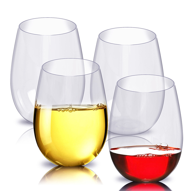 Wine In Beer Glass - 2/4 個の飛散防止プラスチックワイングラス 360/480ML 再利用可能な透明な壊れない PET グラス
