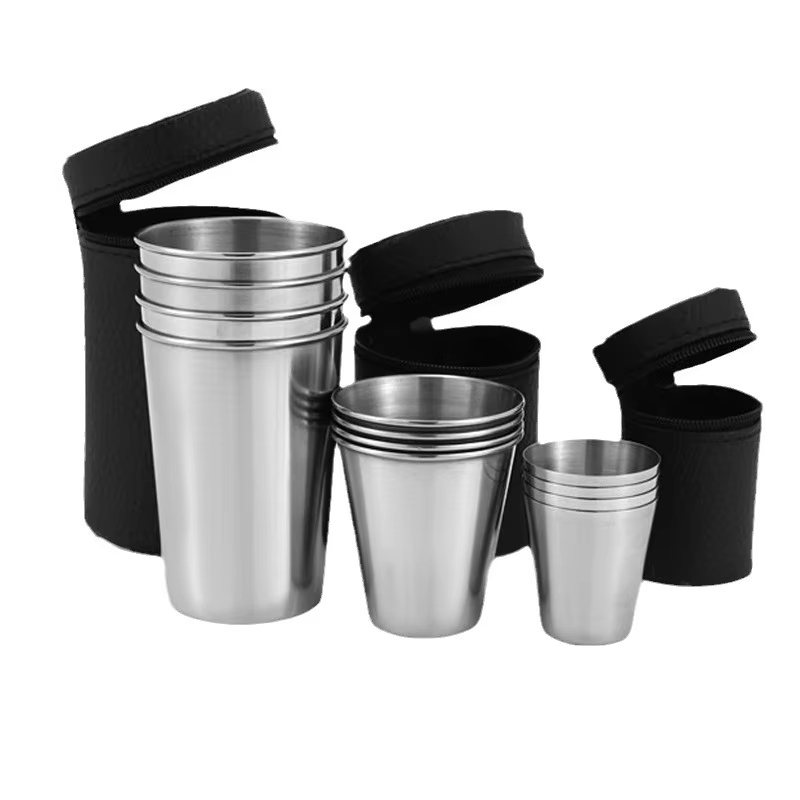 Beer Flight Set - ステンレス鋼カップミニセット屋外実用旅行ウイスキーグラスポータブルドリンクウェア 30 ミリリットル/170 ミリリットルキッチンダイニングバーホーム