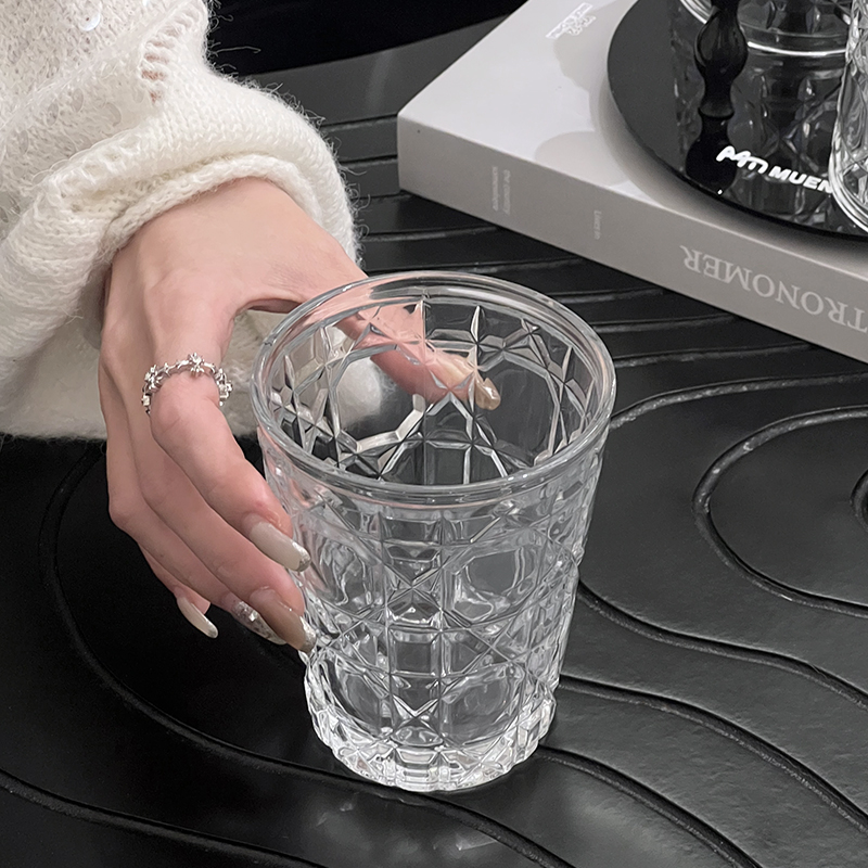 ヴィンテージダイヤモンドパターンのグラス,2ピース,310m - Wine In Beer Glass のレビューと価格