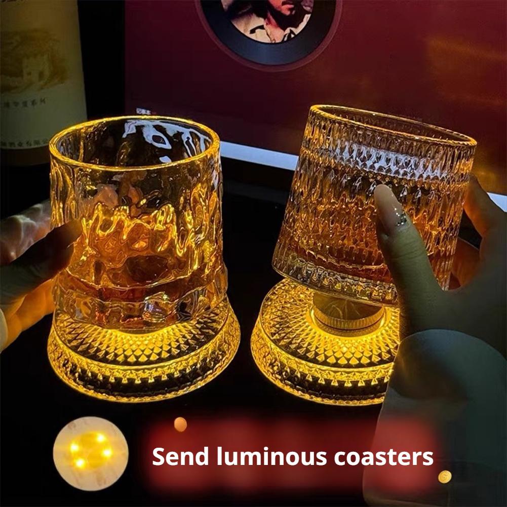 回転式ウイスキーグラス クリエイティブクリスタルビールカップ - Wine In Beer Glass のレビューと価格