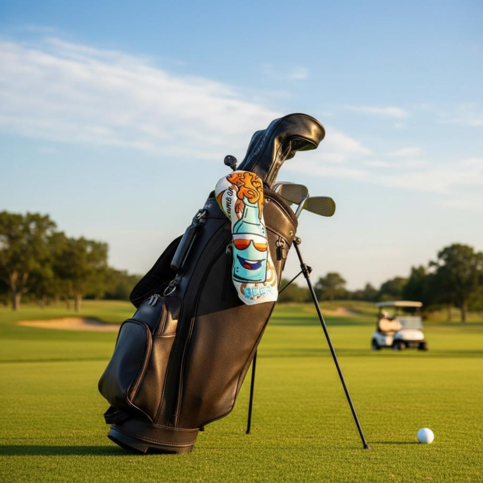 刺繍入りスポーツウッドカバー 長持ちする漫画風ビールボトルヘ - Beer & Wine Jockey Plaza Shopping のレビューと価格