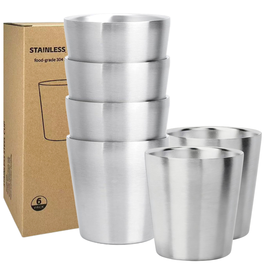 175ml ステンレス製二重壁カップ スタッカブル 6個セッ - Beer Flight Set のレビューと価格
