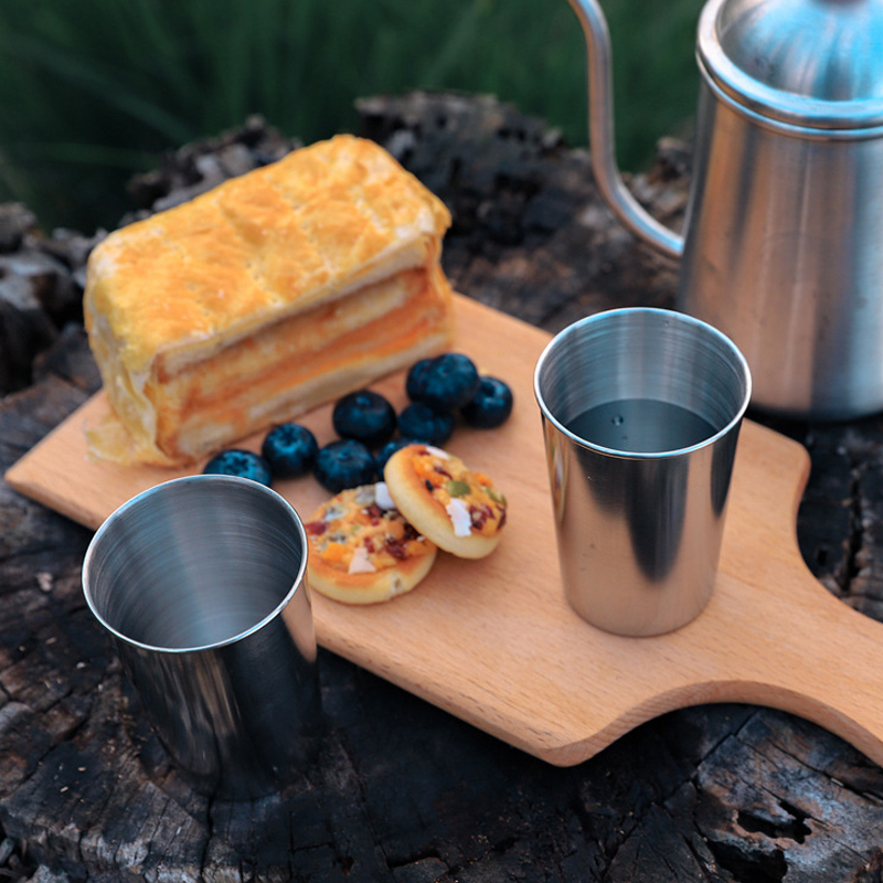 4 ピース/セット屋外ステンレス鋼ウォーターカップケース付き - Beer Flight Set のレビューと価格