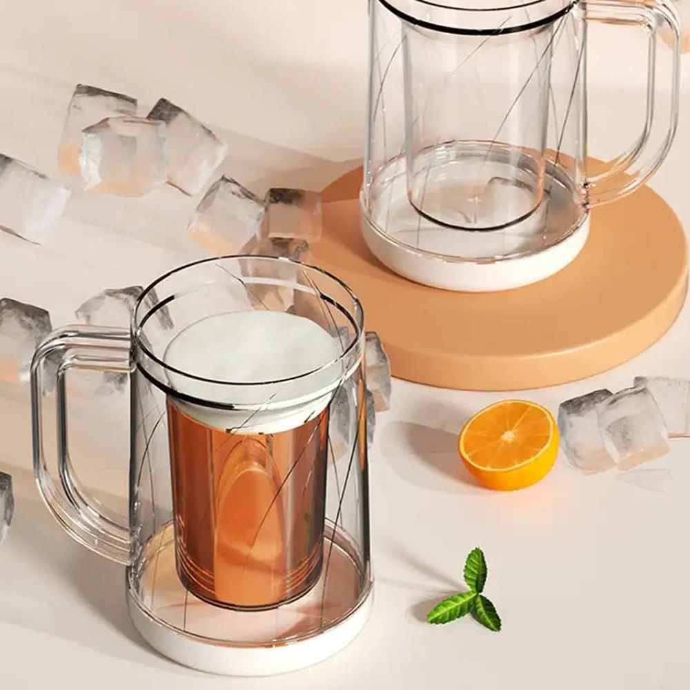 持ち手付き液体冷蔵庫冷凍カップ 夏用 PET/PP製アイスビ - Wine Beer Glass のレビューと価格