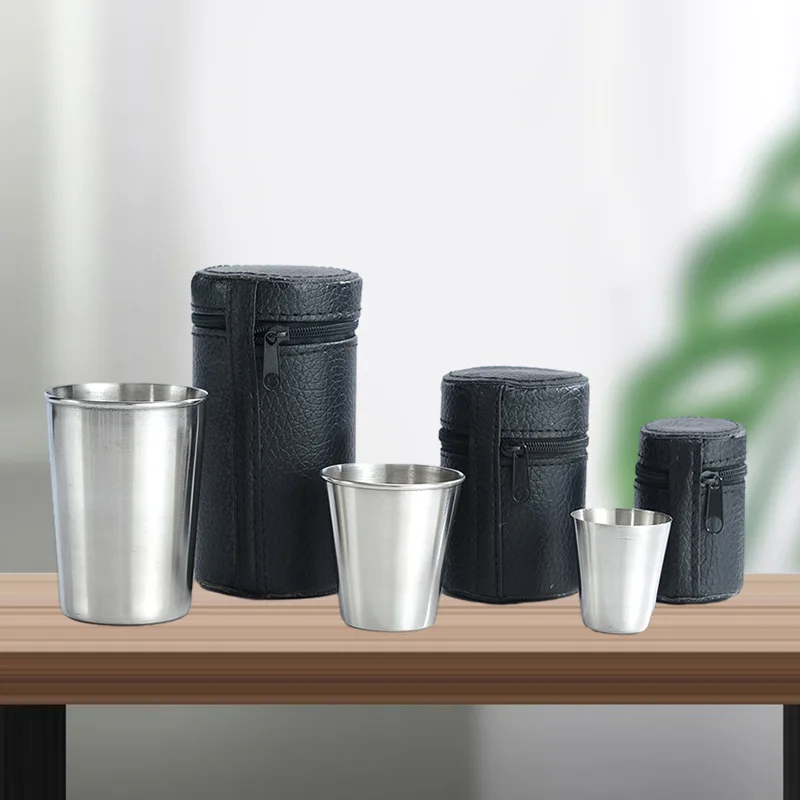 4 個のアウトドア実用旅行用ステンレス鋼カップミニセットグラ - Beer Flight Set のレビューと価格